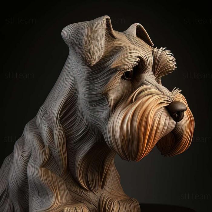 3D model Zwergschnauzer dog (STL)